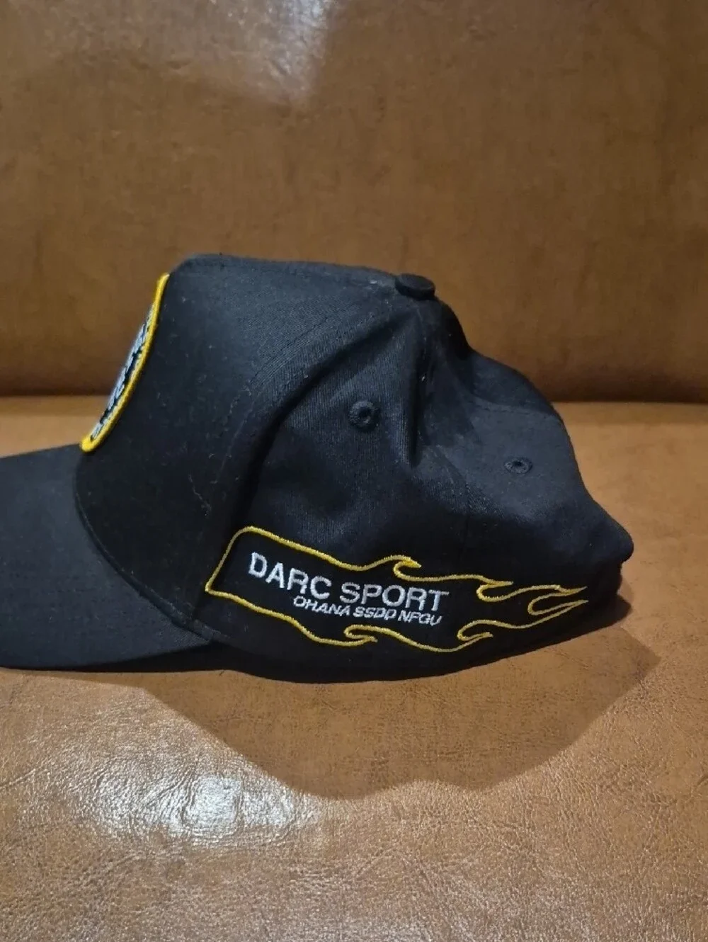 DARC SPORT Black Patch Baseball Cap with Yellow Trim